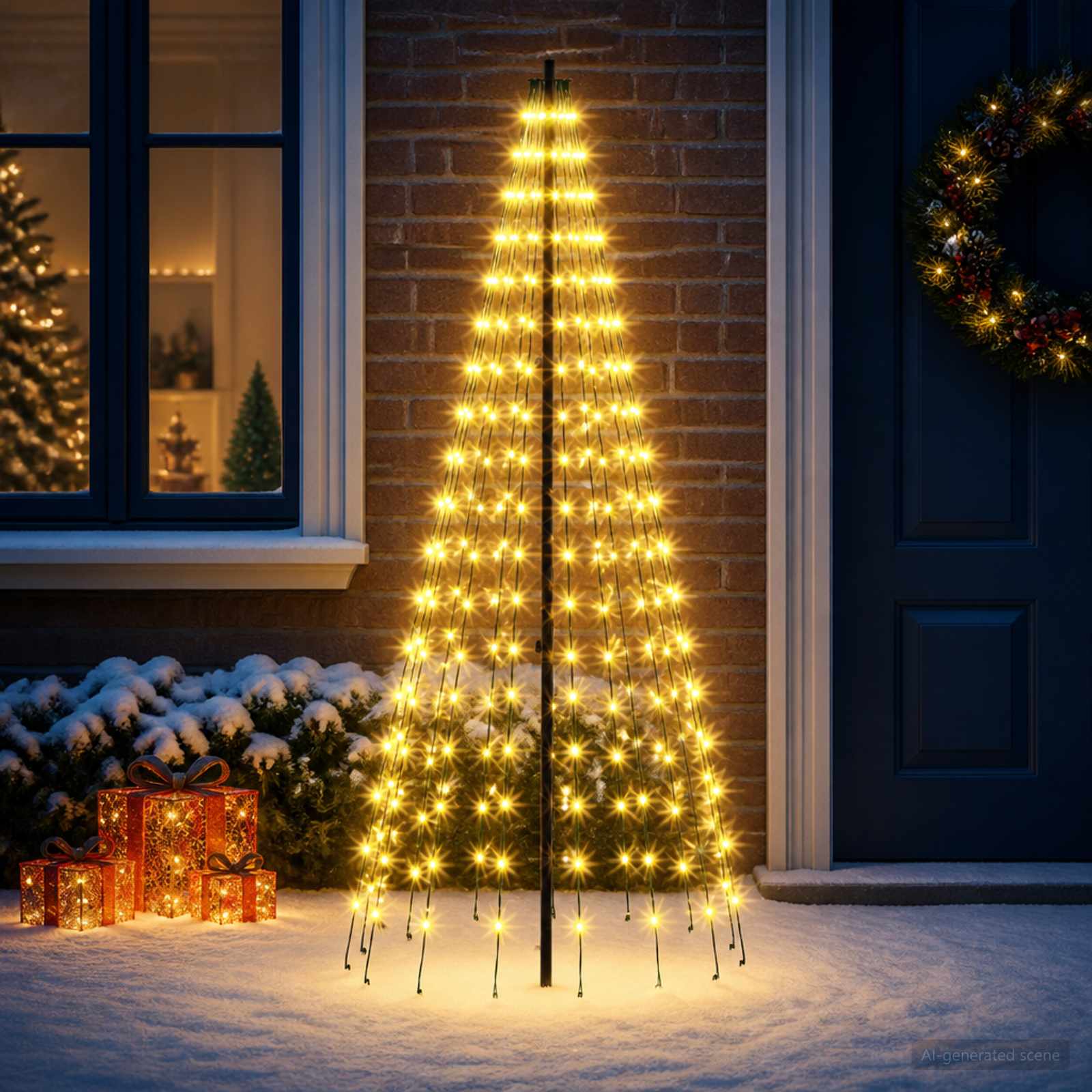 LED jõulupuu 165 cm 270 LED-i Soe valge Raud Must
