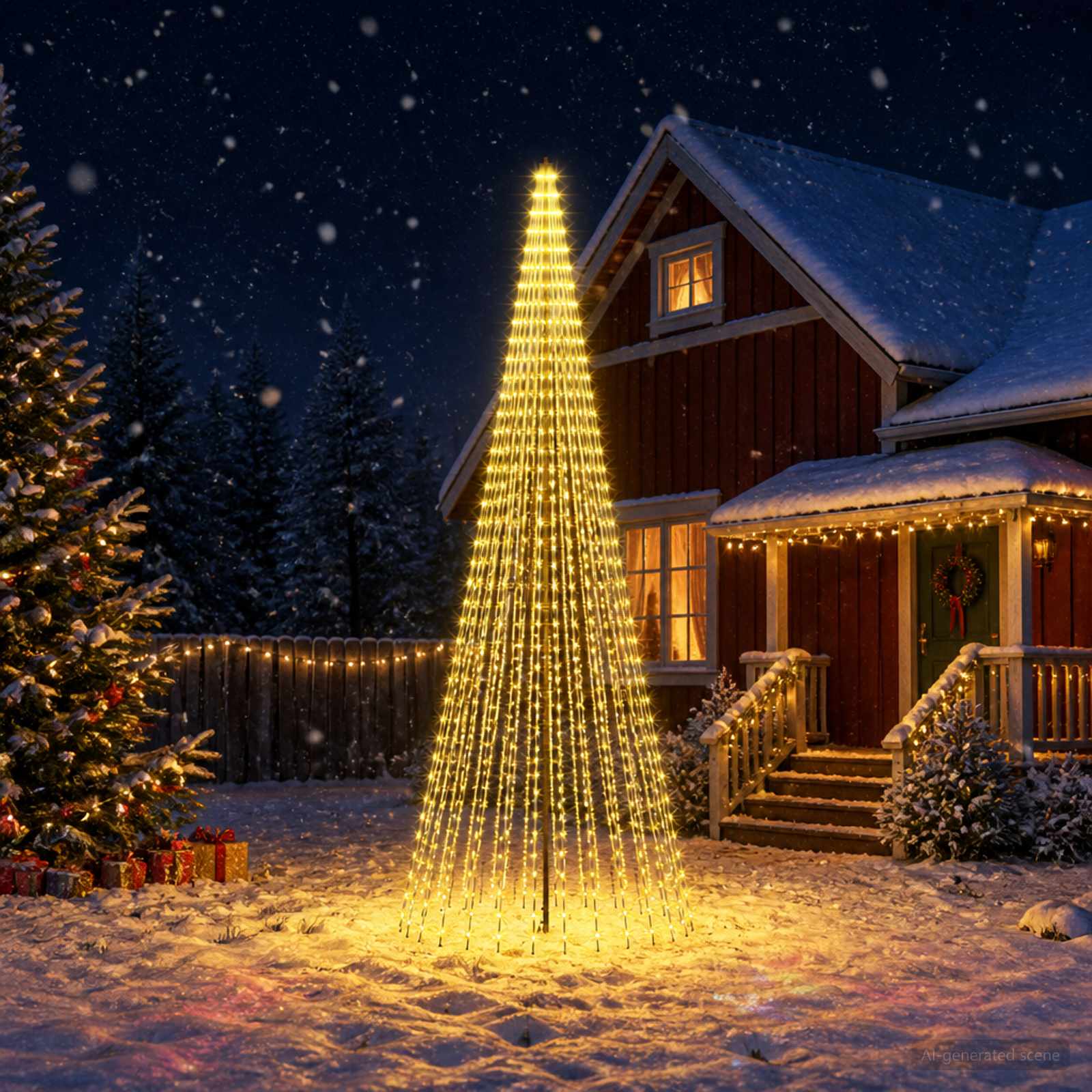 LED jõulupuu 385 cm 1148 LED-i Soe valge Raud Must