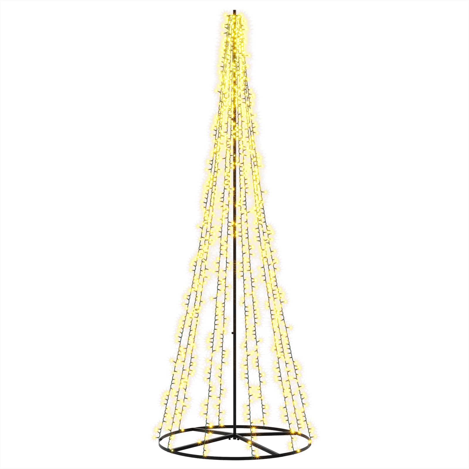 LED jõulupuu 285 cm 1550 LED-i Soe valge Teras Must