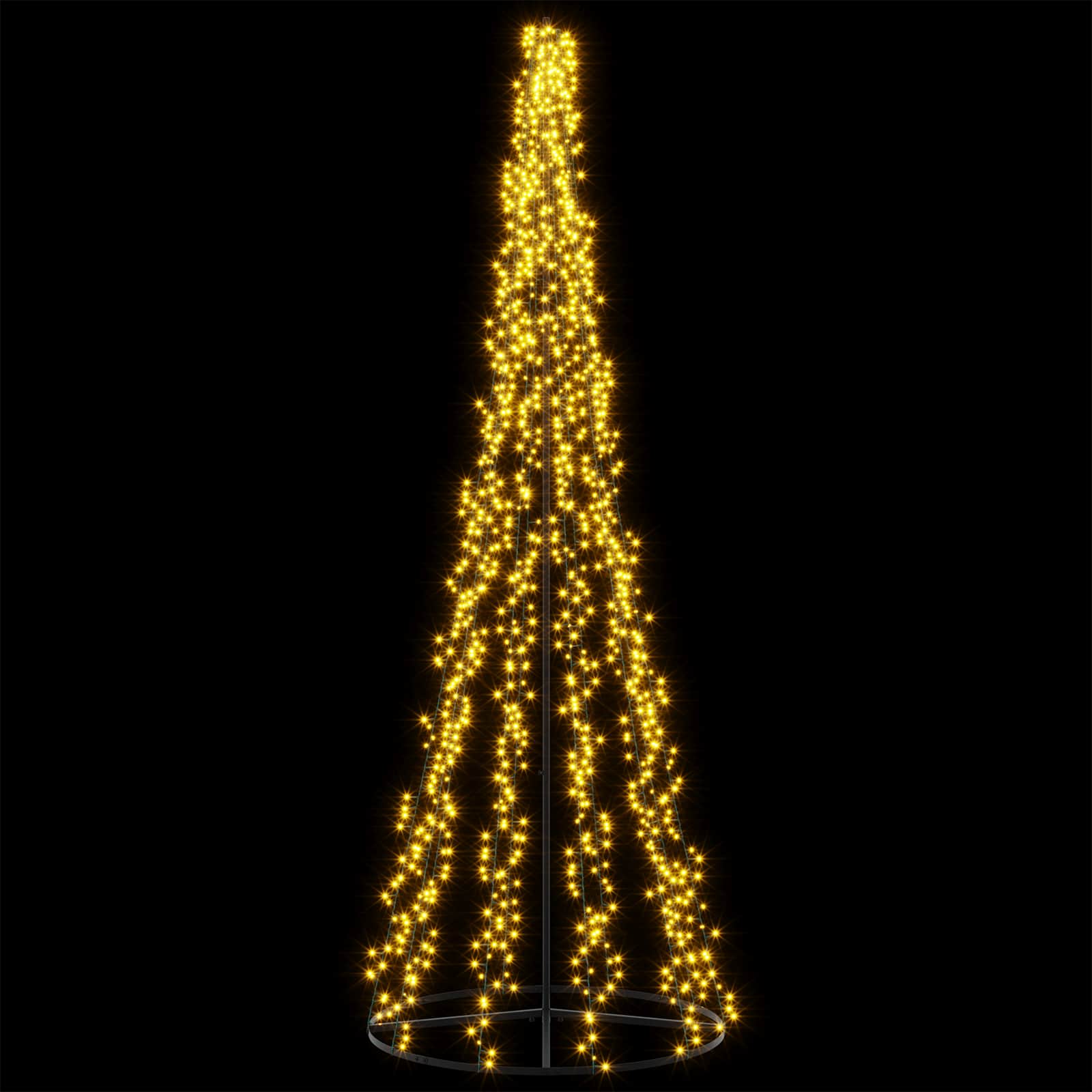 LED jõulupuu 285 cm 1550 LED-i Soe valge Teras Must