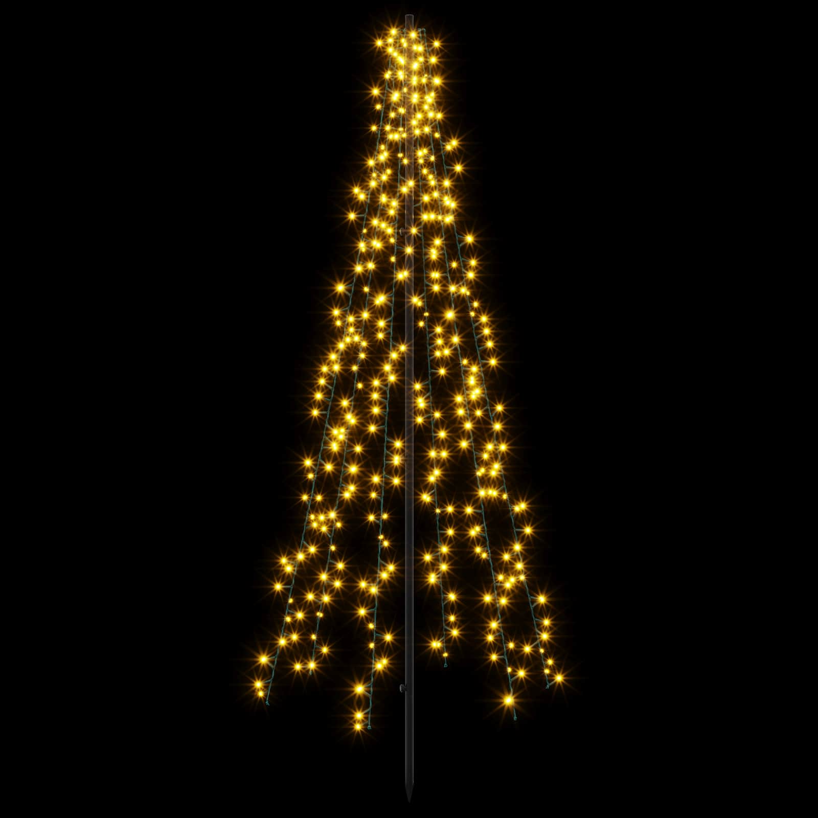 LED jõulupuu 165 cm 540 LED-i Soe valge Teras Must