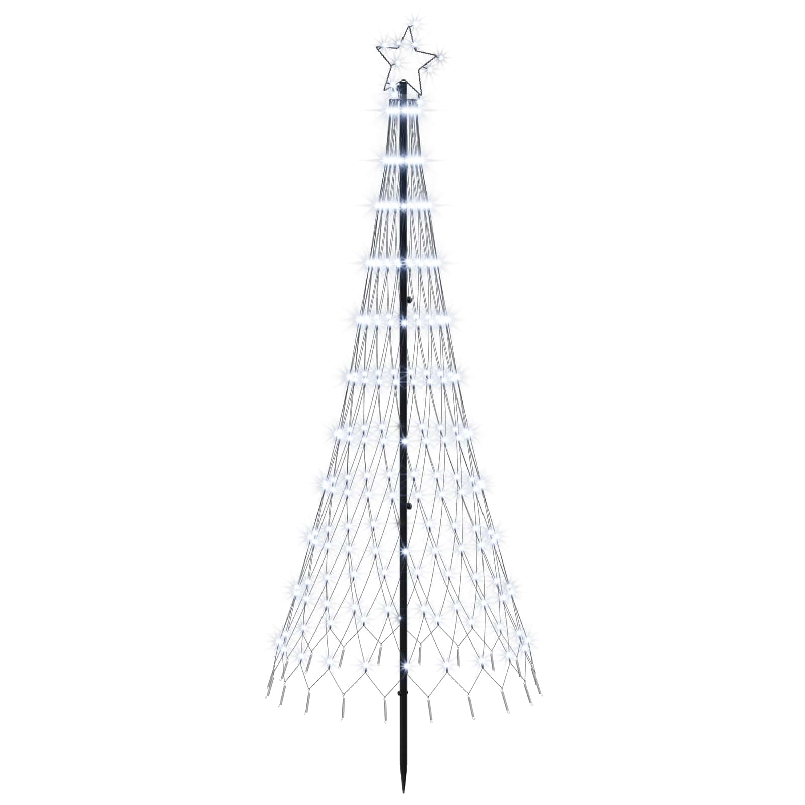 LED jõulupuu 180 cm 230 LED-i Külm valge Raud Must