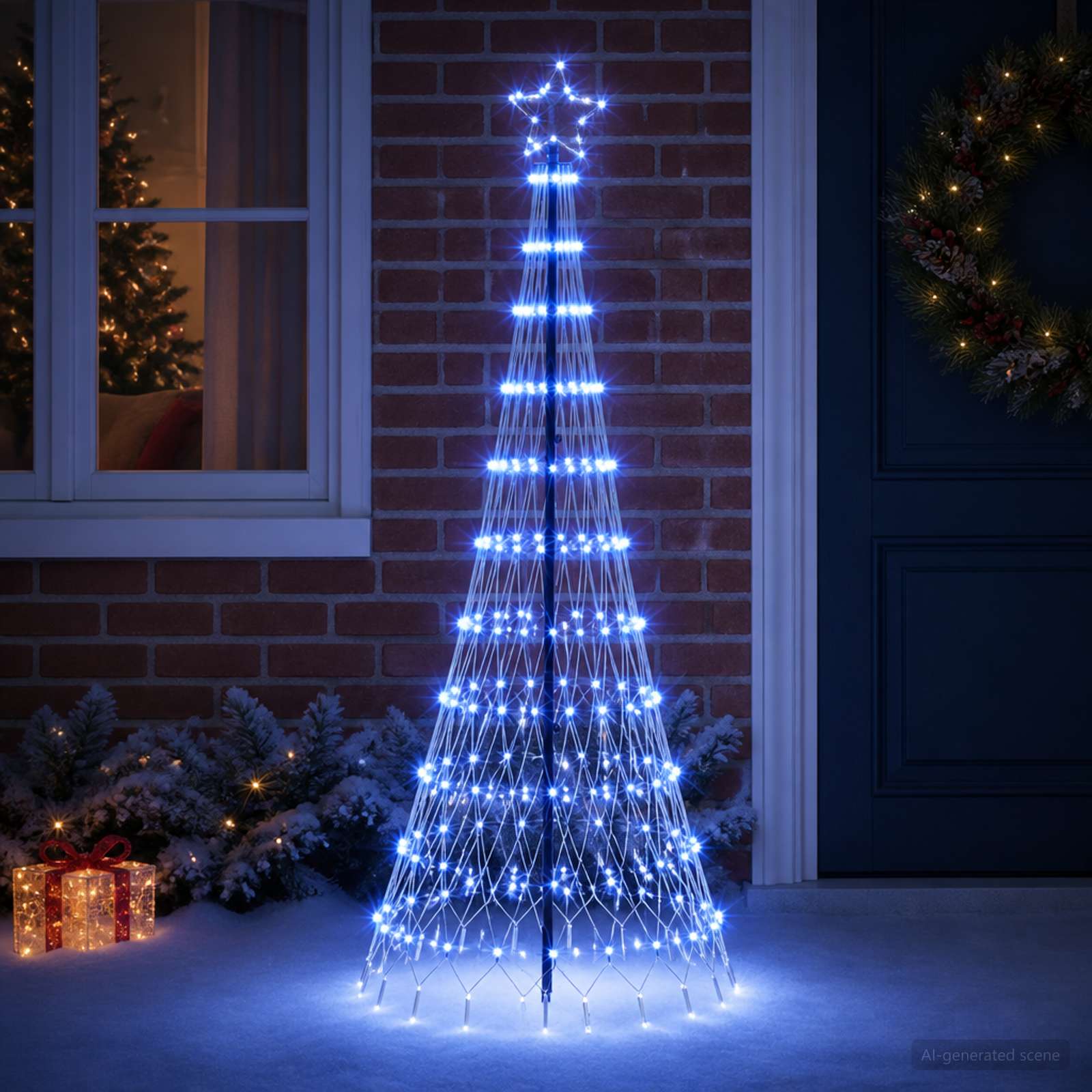 LED jõulupuu 180 cm 230 LED-i Sinine Raud Must