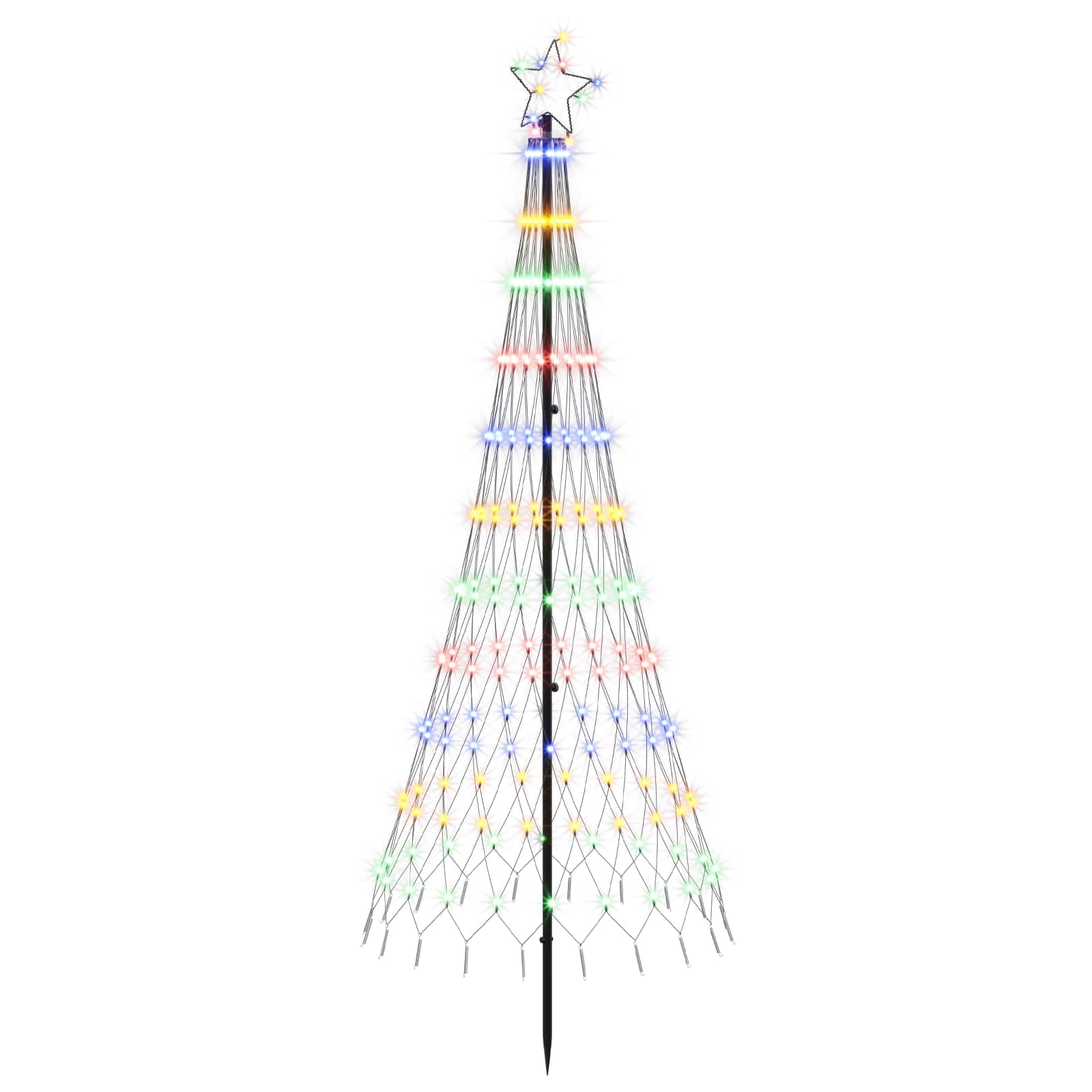 LED jõulupuu 180 cm 230 LED-i Mitmevärviline Raud Must