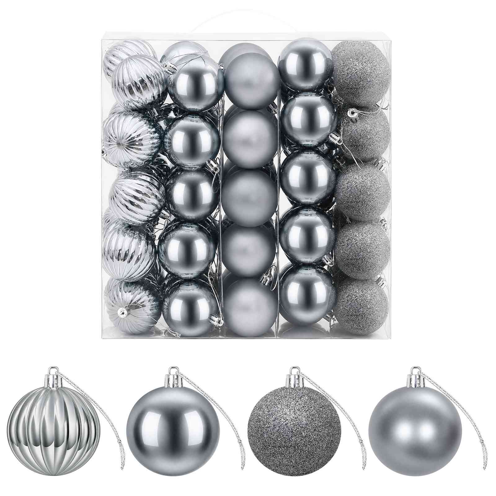 Jõulupalli komplekt 75 tk Hall 6 cm Polüstüreen