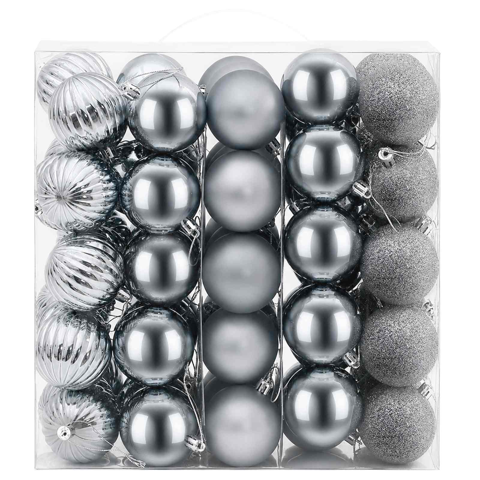 Jõulupalli komplekt 75 tk Hall 6 cm Polüstüreen