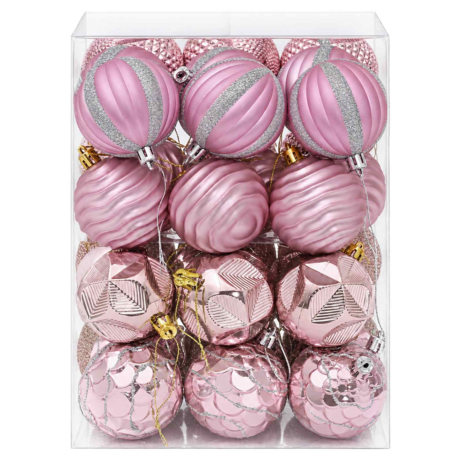 Jõulupalli komplekt 36 tk Roosa 6 cm Polüstüreen