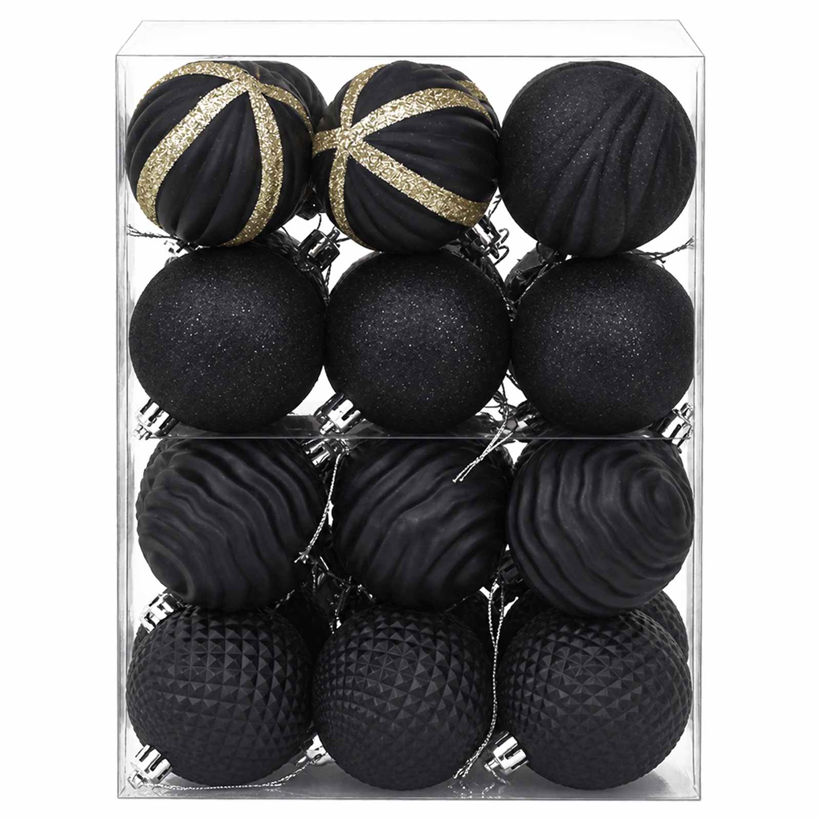 Jõulupalli komplekt 36 tk Must 6 cm Polüstüreen