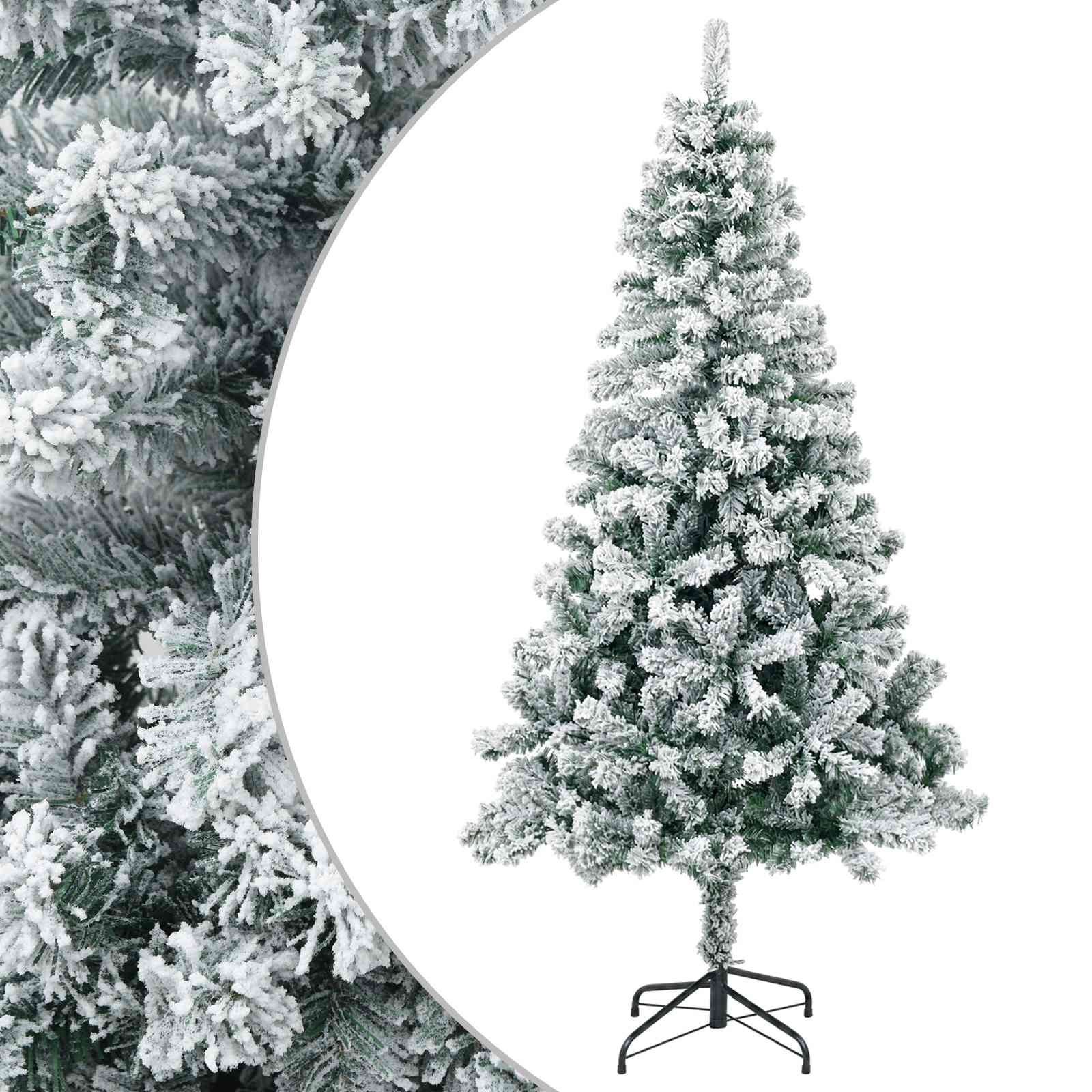 Tehisjõulupuu 120 cm PVC ja teras Roheline ja Valge