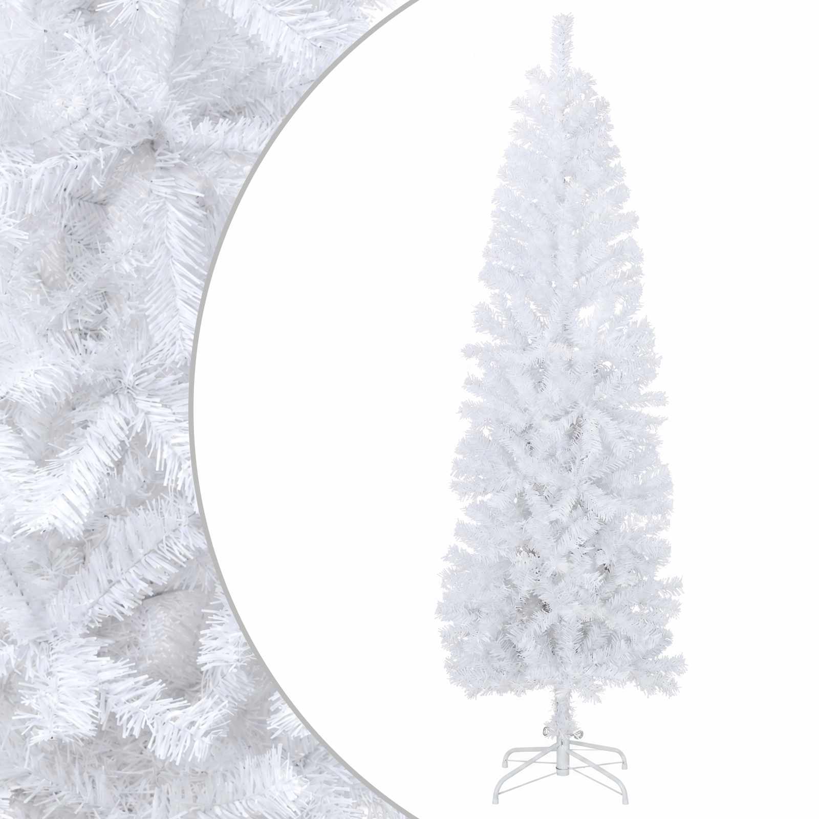 Kunstlik õhuke jõulukuusk 240 cm PVC ja teras Valge