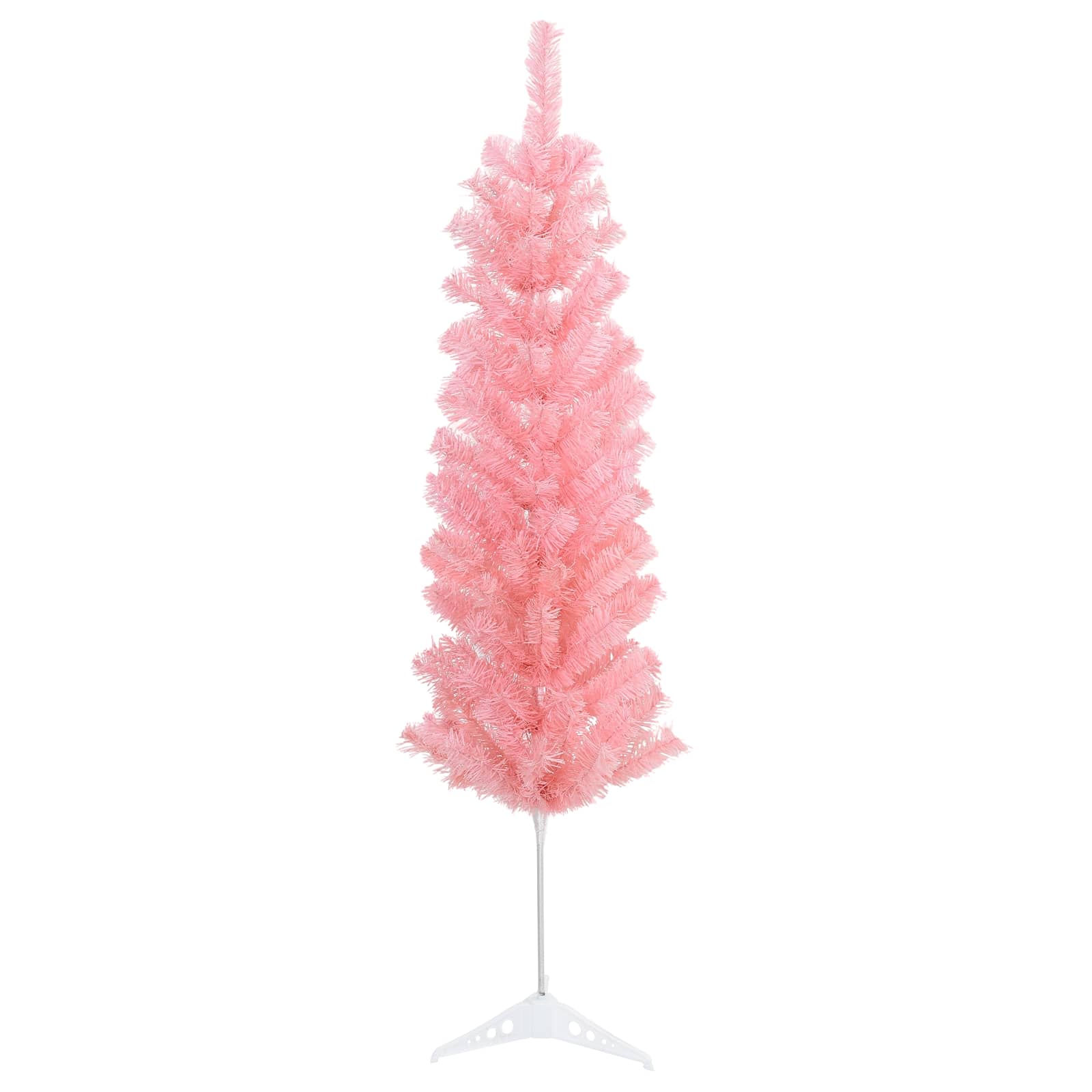 Kunstlik õhuke jõulukuusk 150 cm PVC ja teras Roosa