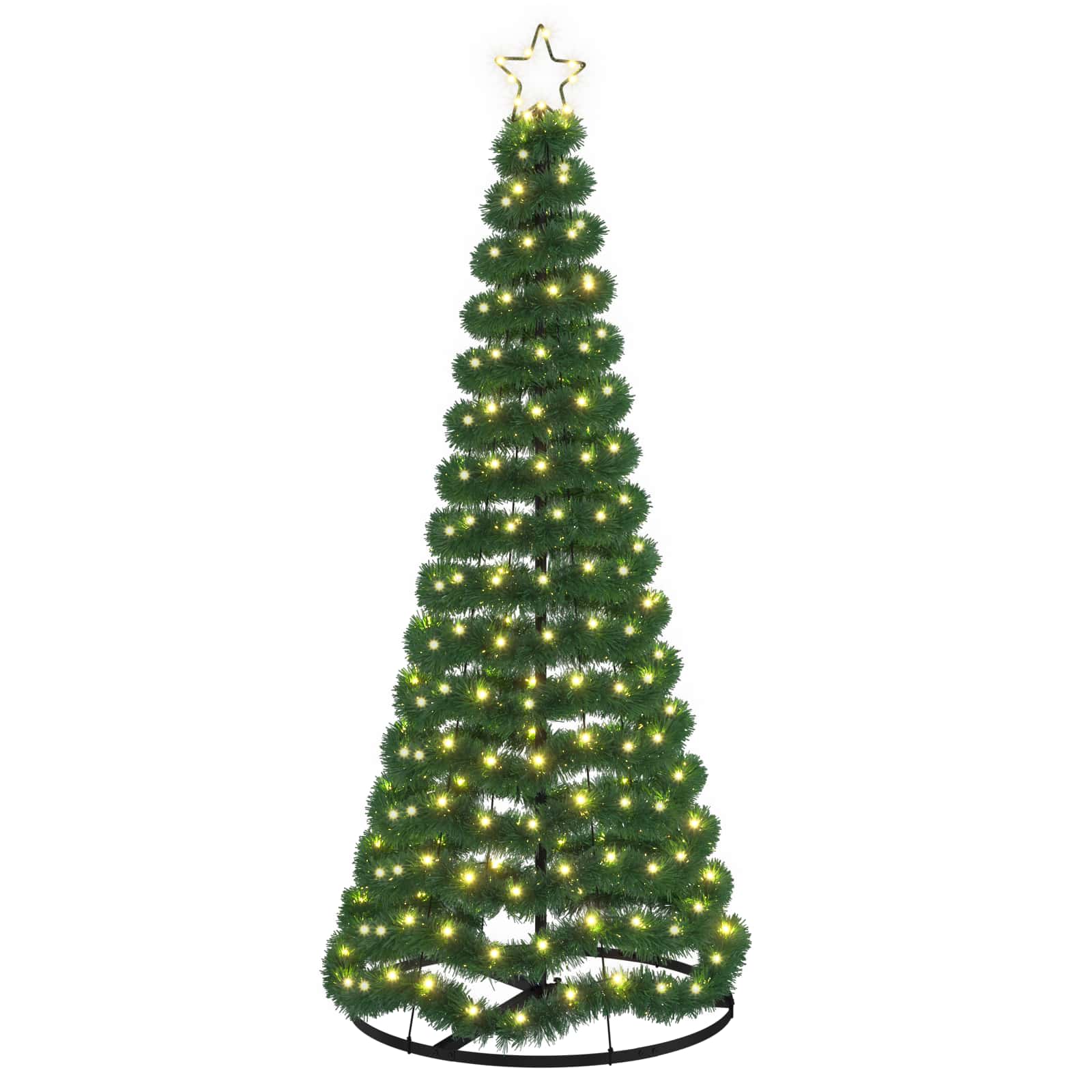 LED-tulede ja alusega karrast jõulupuu EKENAS 180 cm 220 LED-i