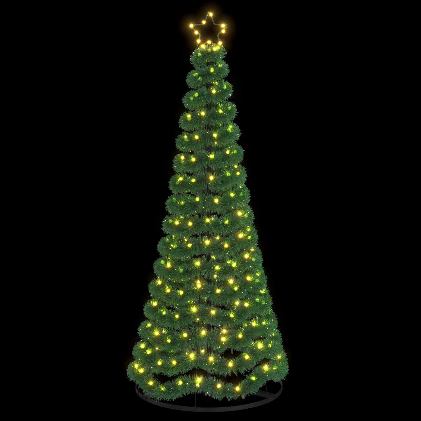 LED-tulede ja alusega karrast jõulupuu EKENAS 180 cm 220 LED-i