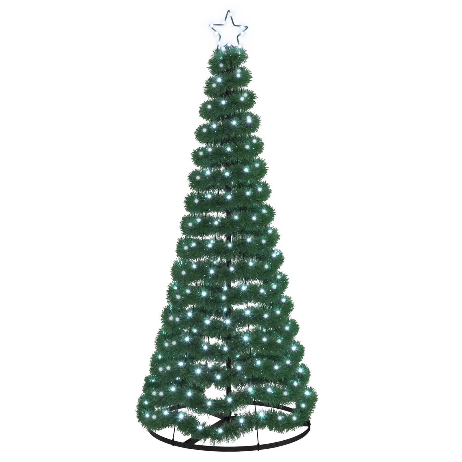 LED-tulede ja alusega karrast jõulupuu EKENAS 180 cm 220 LED-i
