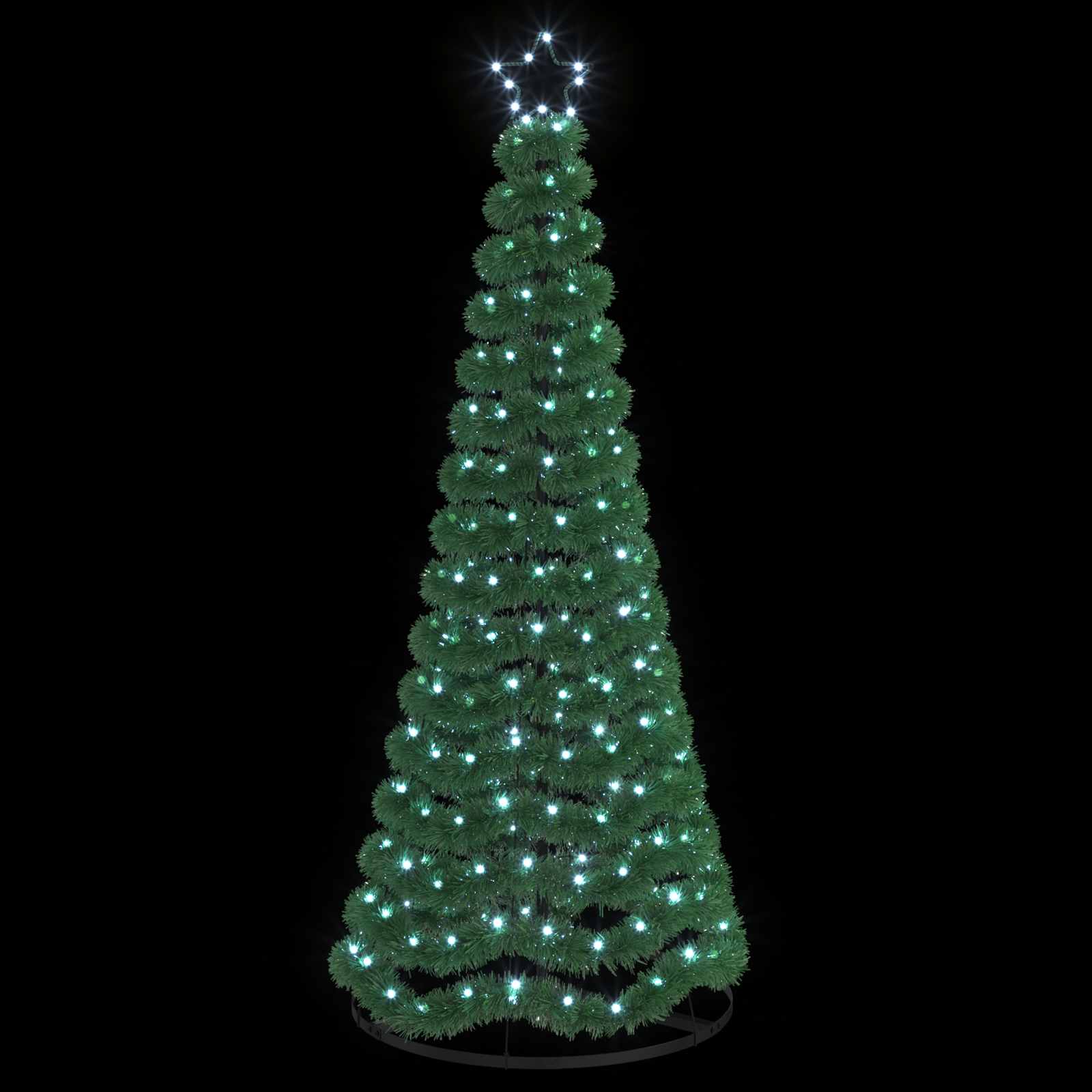 LED-tulede ja alusega karrast jõulupuu EKENAS 180 cm 220 LED-i