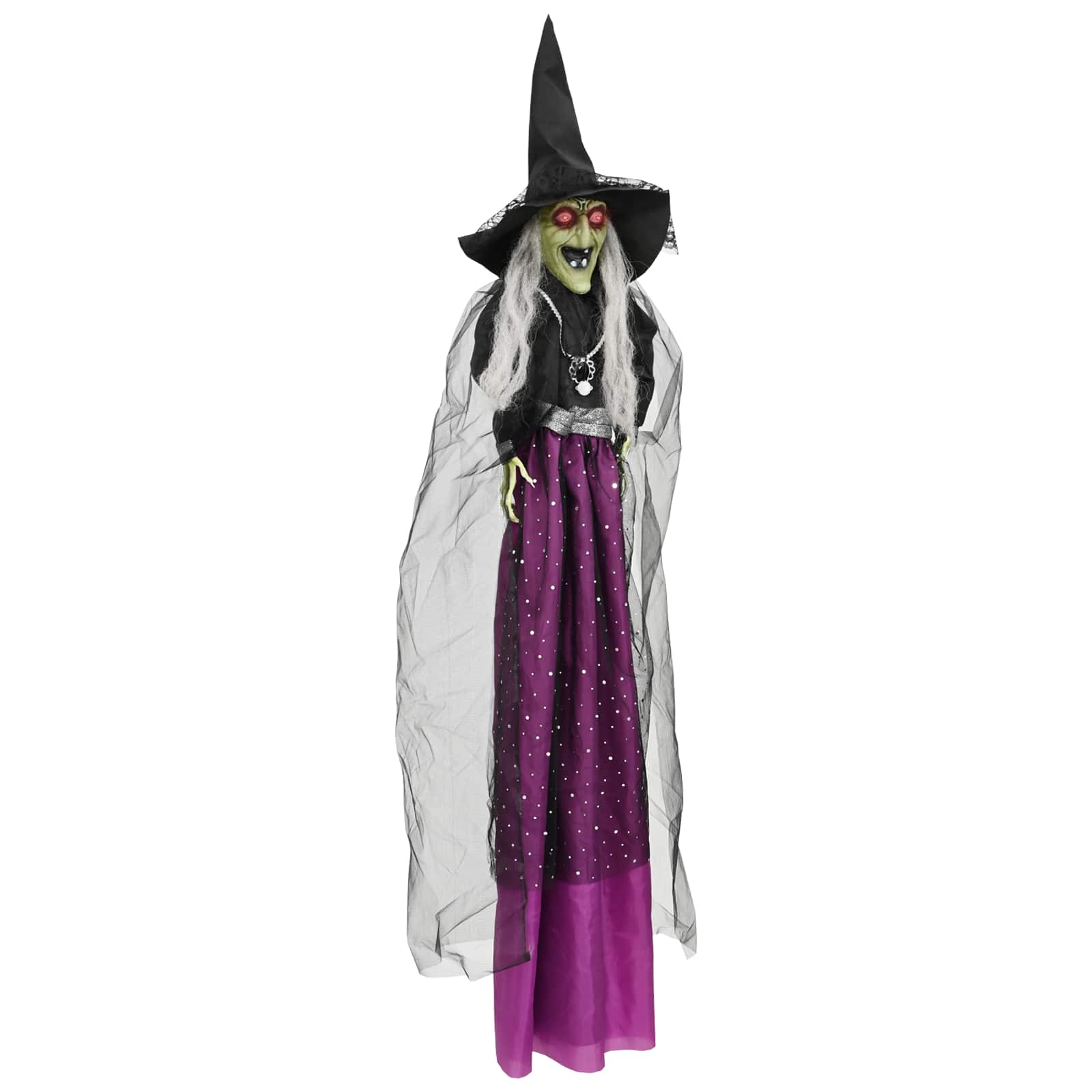 Halloweeni rippuv nõid SPOOKA Lilla 30 x 133 cm Plast ja kangas
