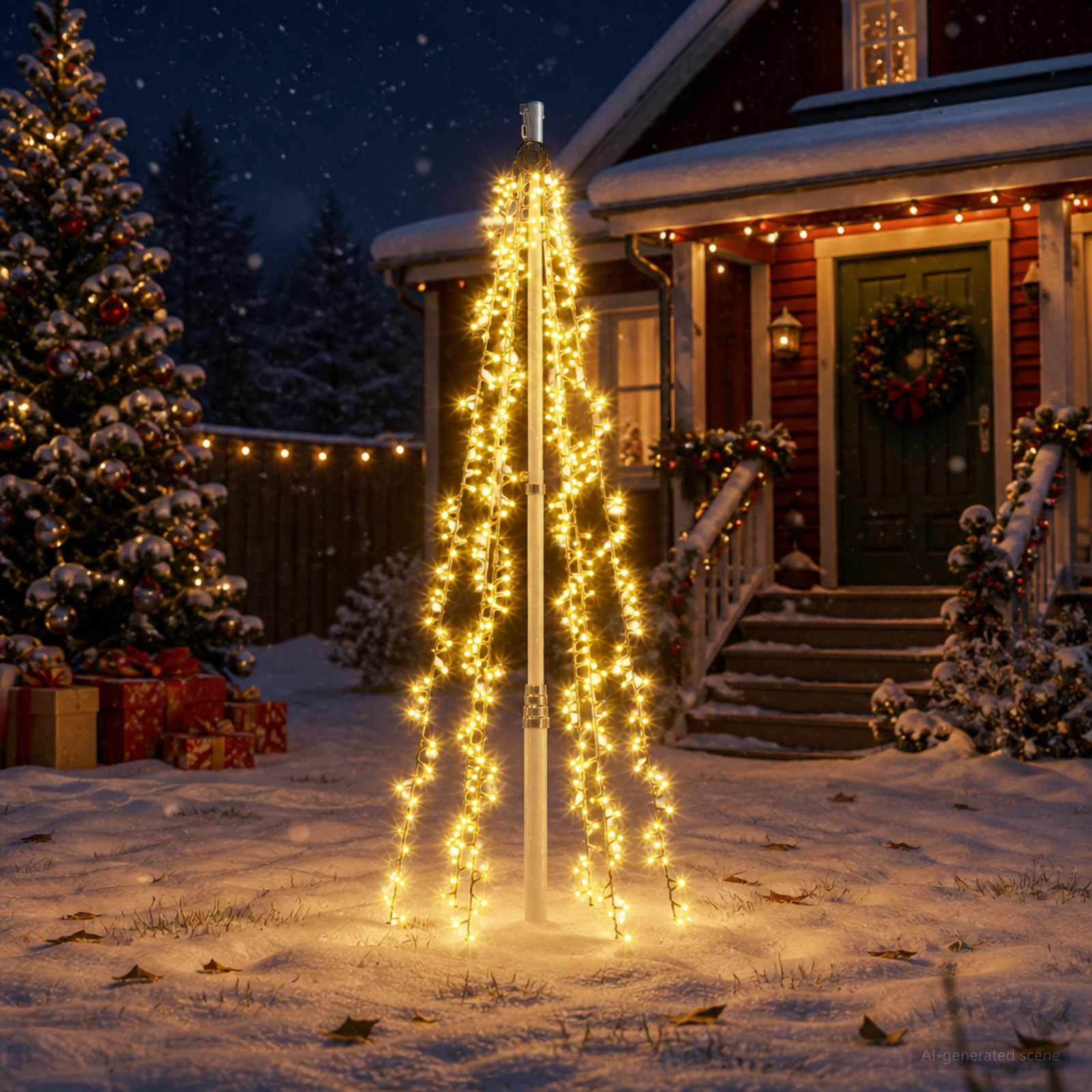 6 LEDiga jõulupuu tuled 540 LED-i Soe valge Ø 70 x 180 cm