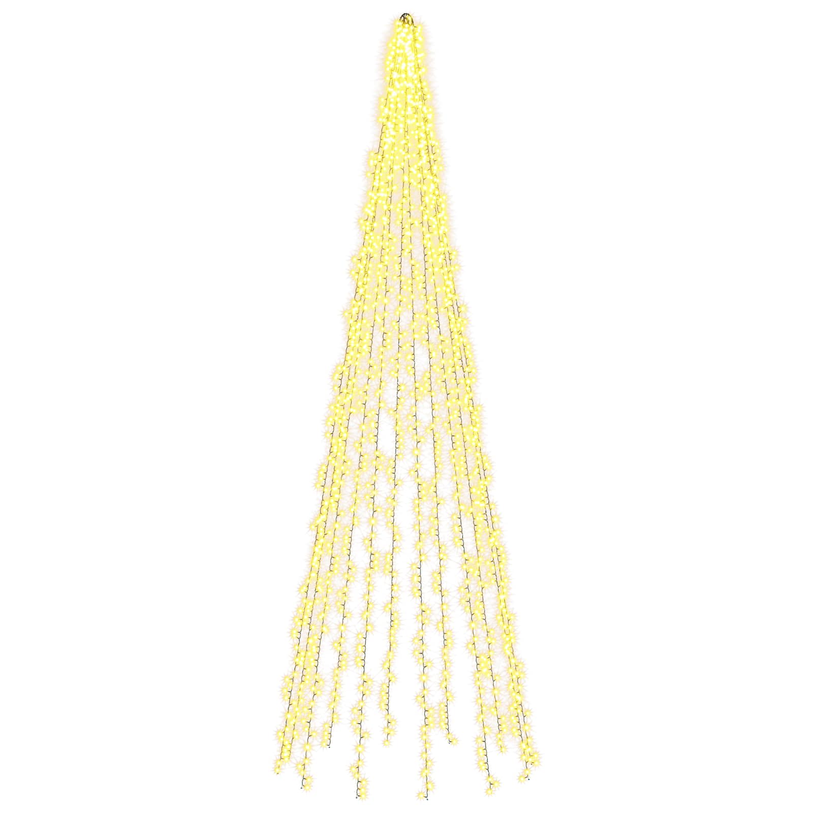 12 LED-tulega jõulupuu tuled 1608 LED-i Soe valge