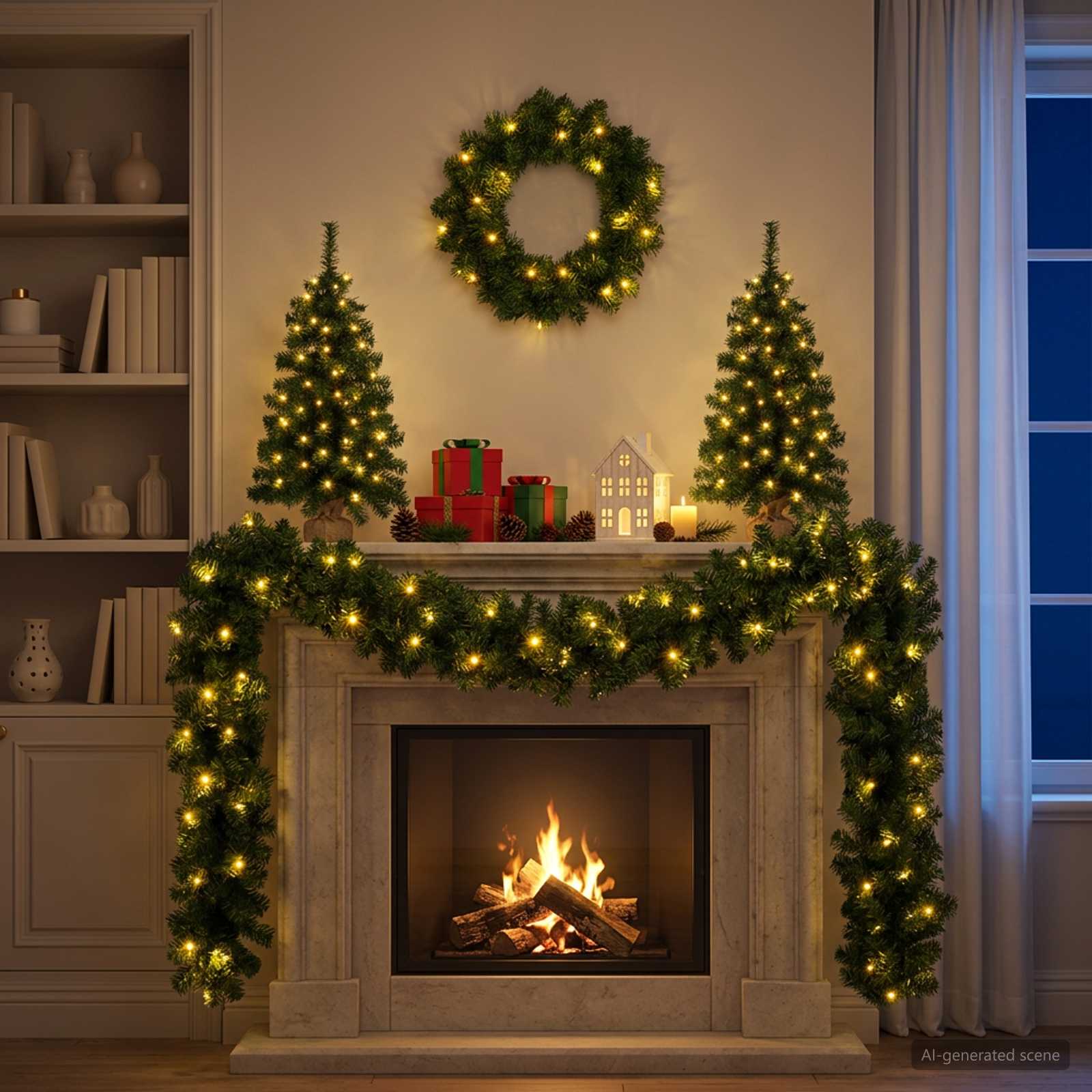 Mini jõulupuu komplekt 60 cm 125 LED-i Soe valge PVC Roheline