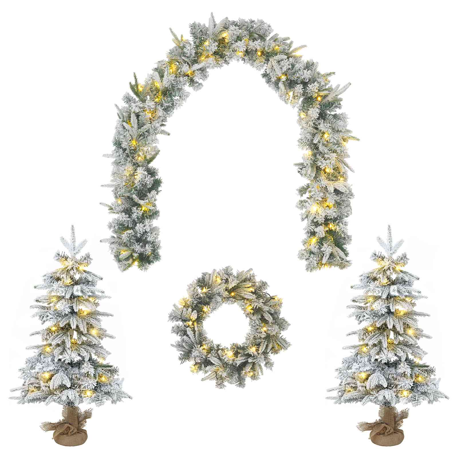 Mini jõulupuu komplekt 90 cm 175 LED-i Soe valge PVC ja PE