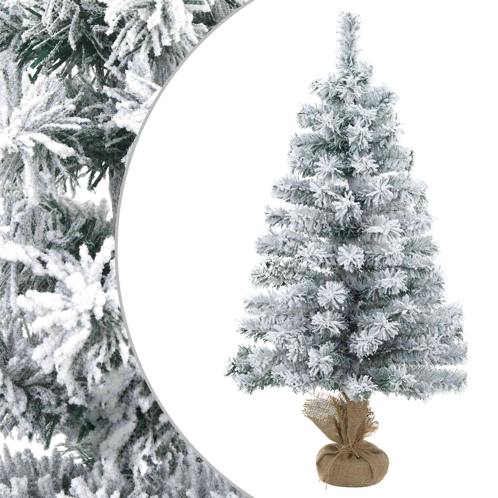 Mini-jõulupuu, lumega kaetud 60 cm PVC Roheline ja Valge