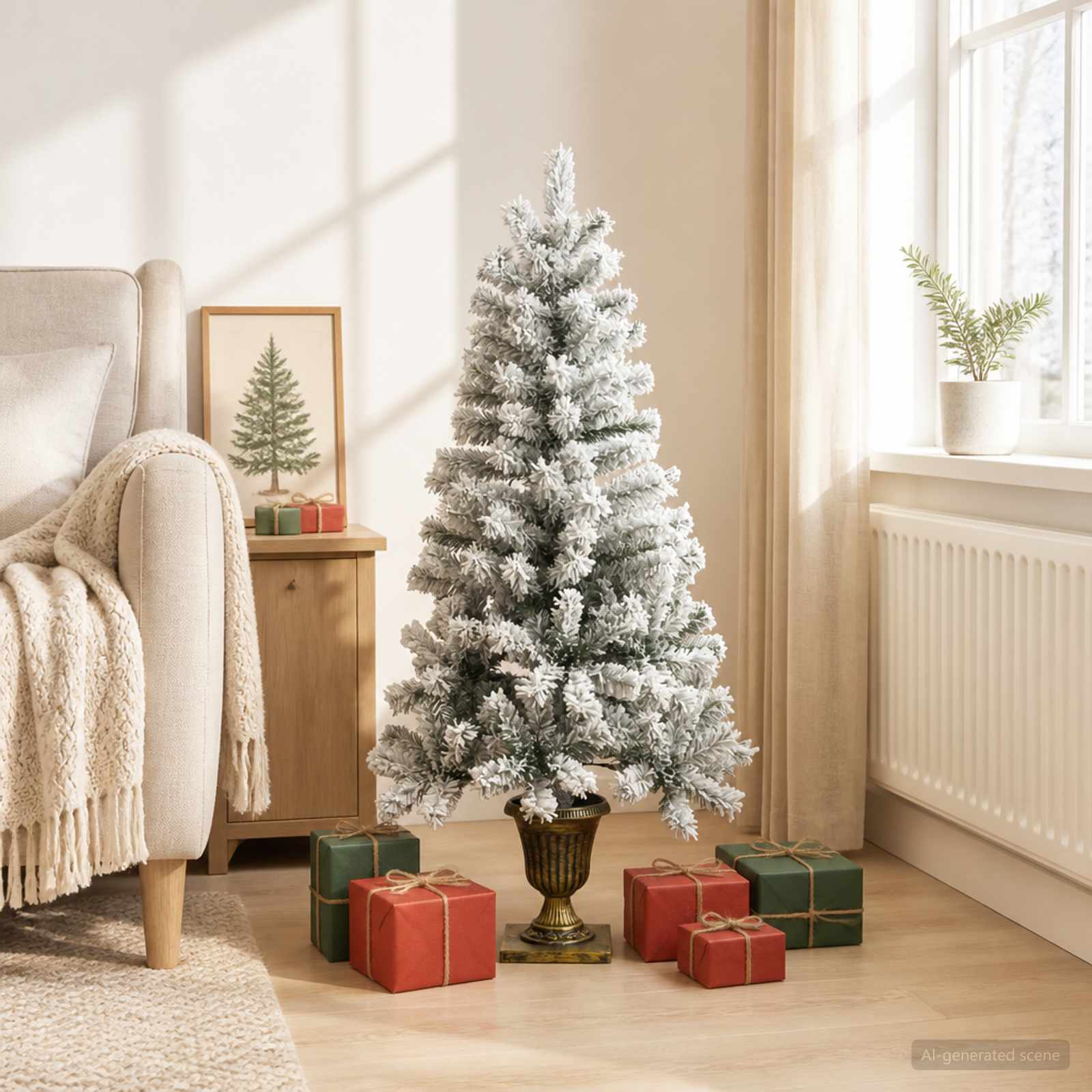 Mini-jõulukuusk, lumega kaetud 120 cm PVC Roheline ja Valge