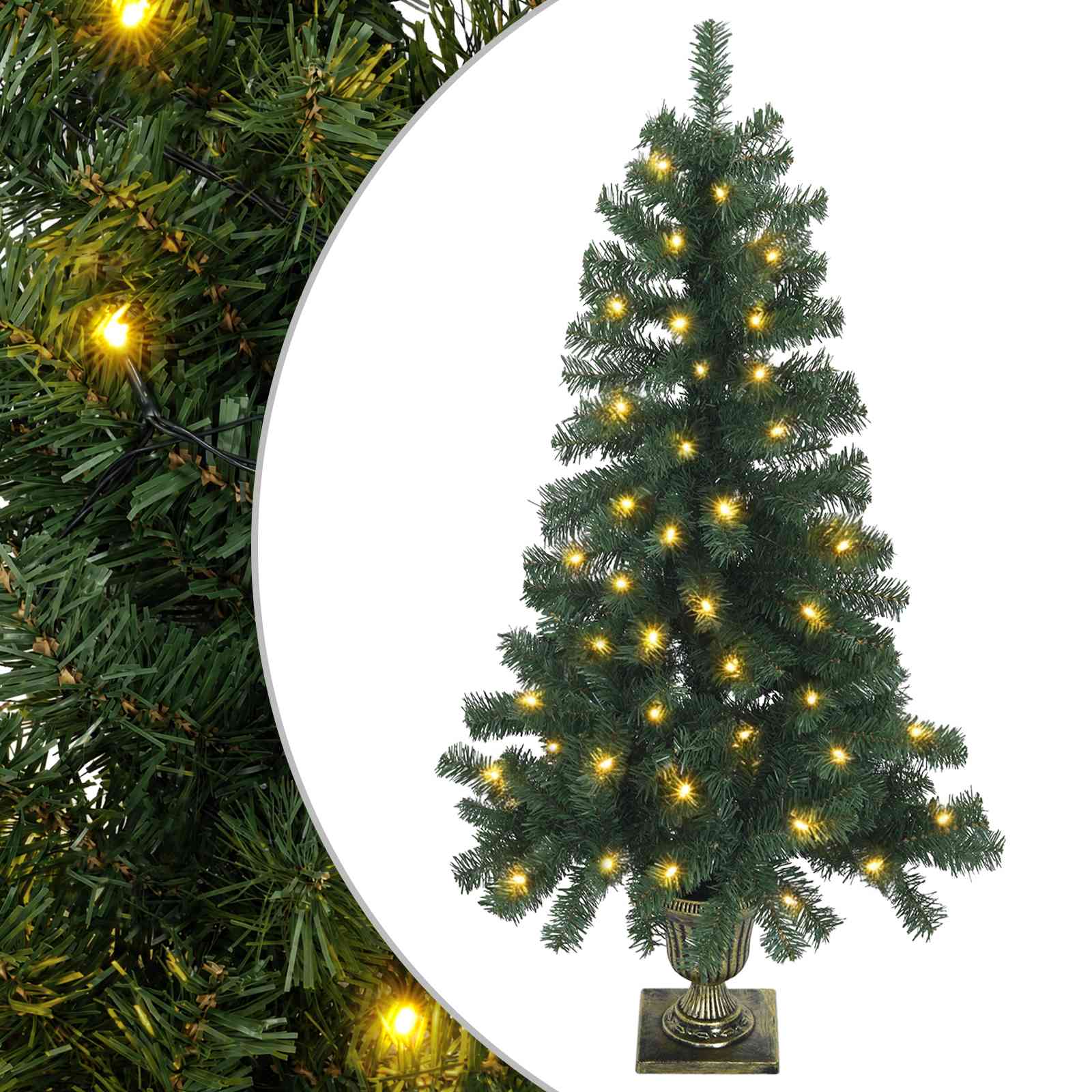 Mini jõulupuu 120 cm 100 LED-i Soe valge PVC Roheline