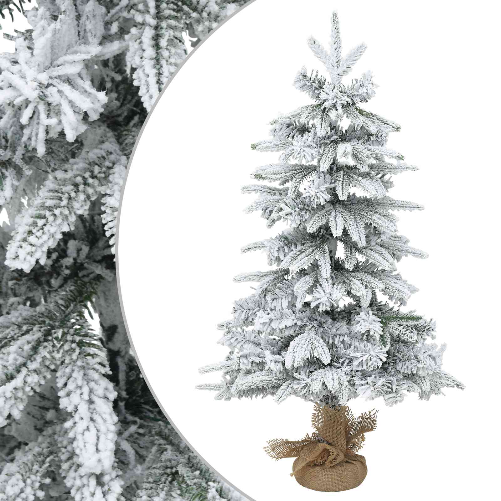 Mini-jõulupuu, lumine 60 cm PVC ja PE Roheline ja Valge