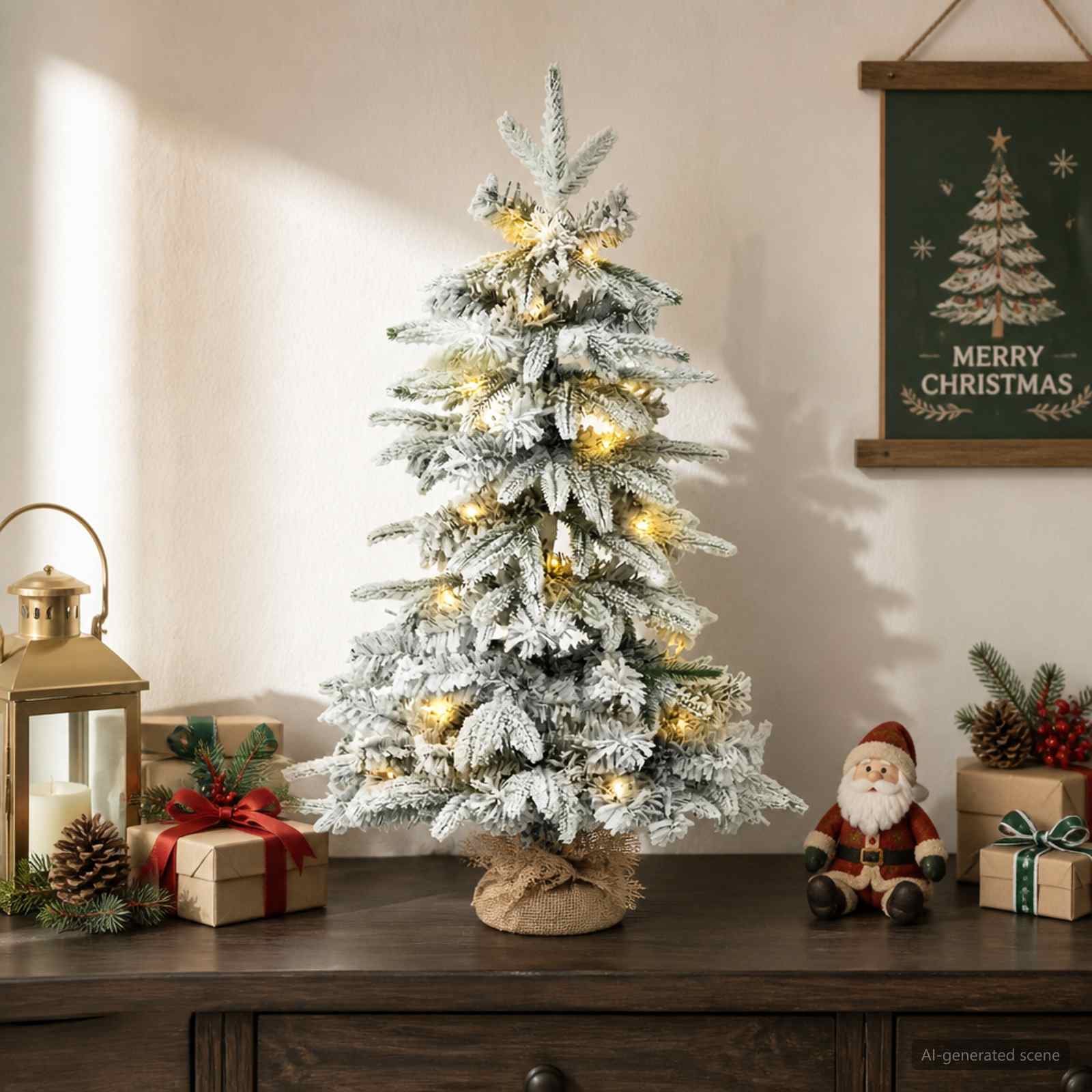Lumine mini-jõulupuu 45 cm 25 LED-i Soe valge PVC ja PE