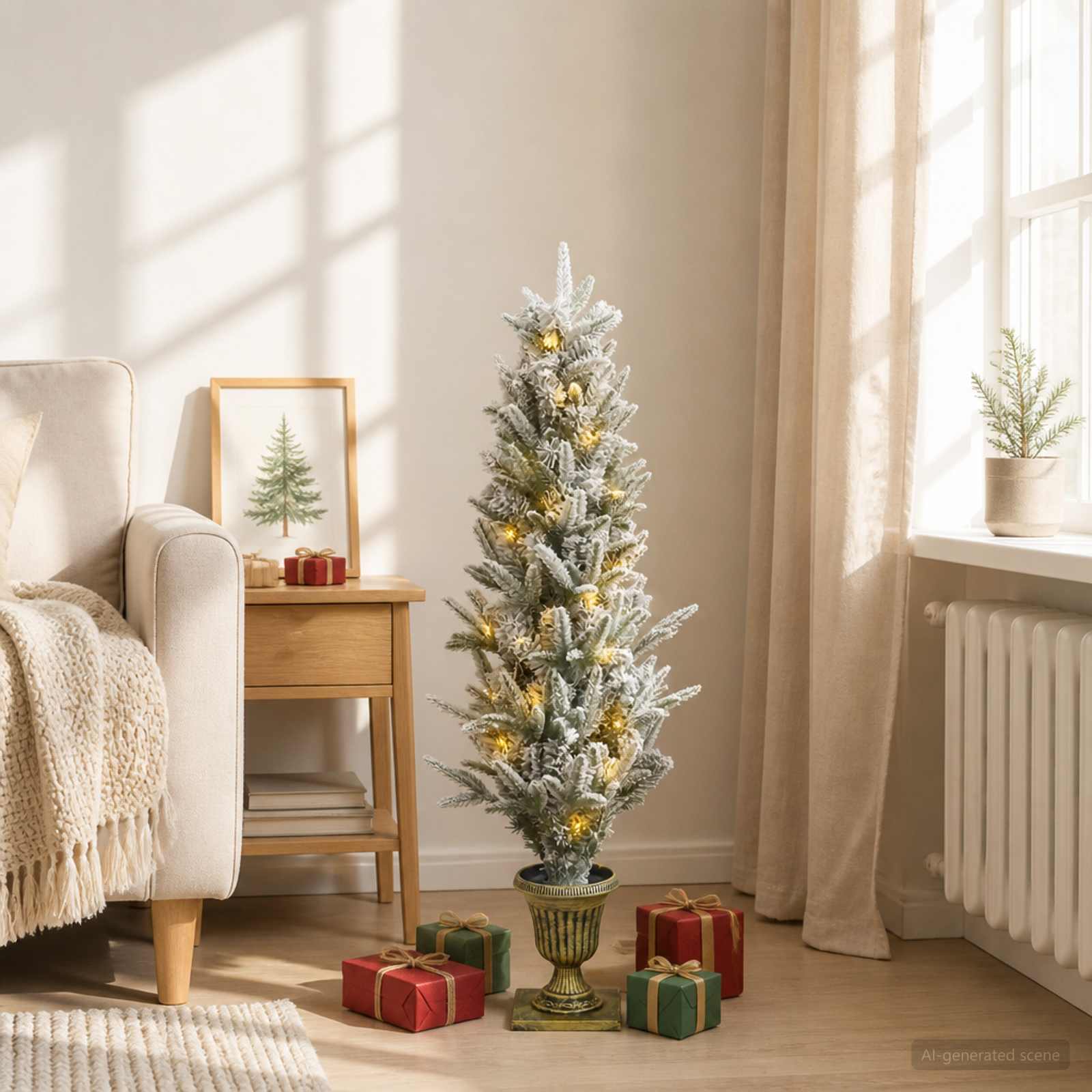 Lumine mini-jõulupuu 120 cm 100 LED-i Soe valge PVC ja PE