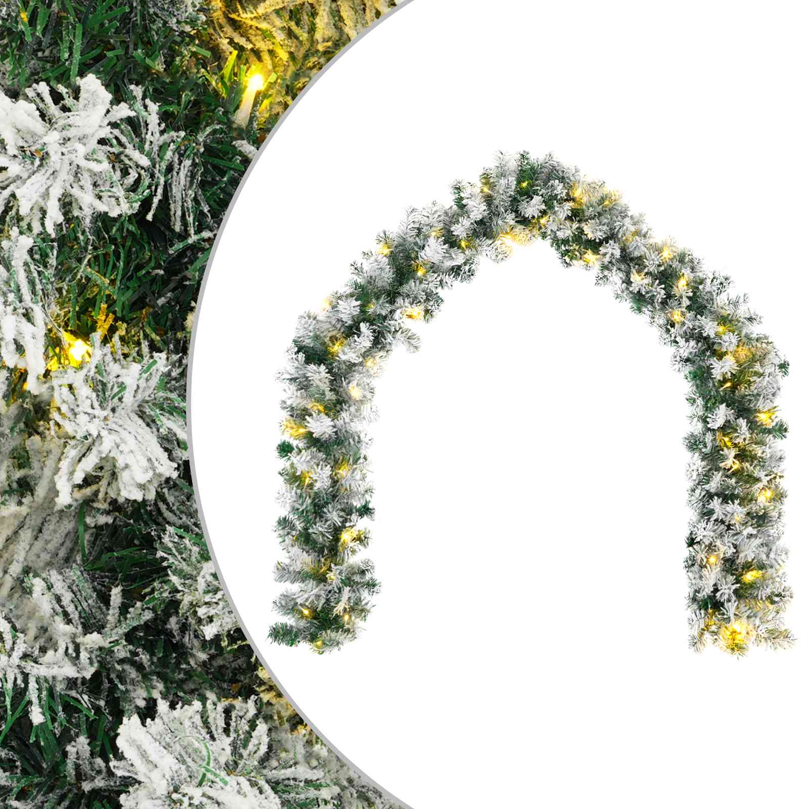 Jõulutreenis Roheline ja Valge 270 cm PVC 50 LED-i