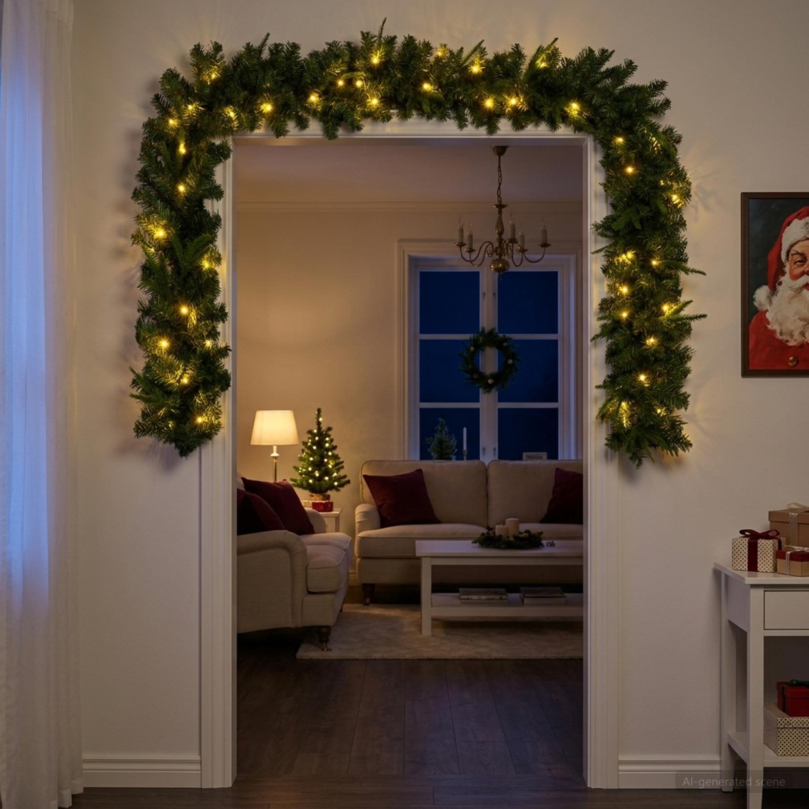 Jõulutreenis Roheline 270 cm PVC ja PE 50 LED-i