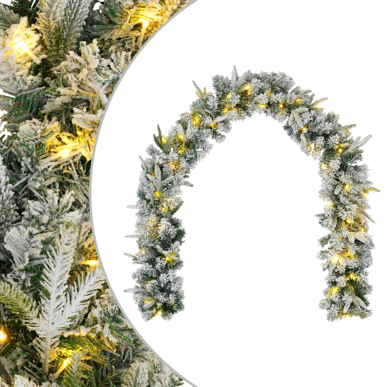 Jõulutreenis Roheline ja Valge 270 cm PVC ja PE 50 LED-i