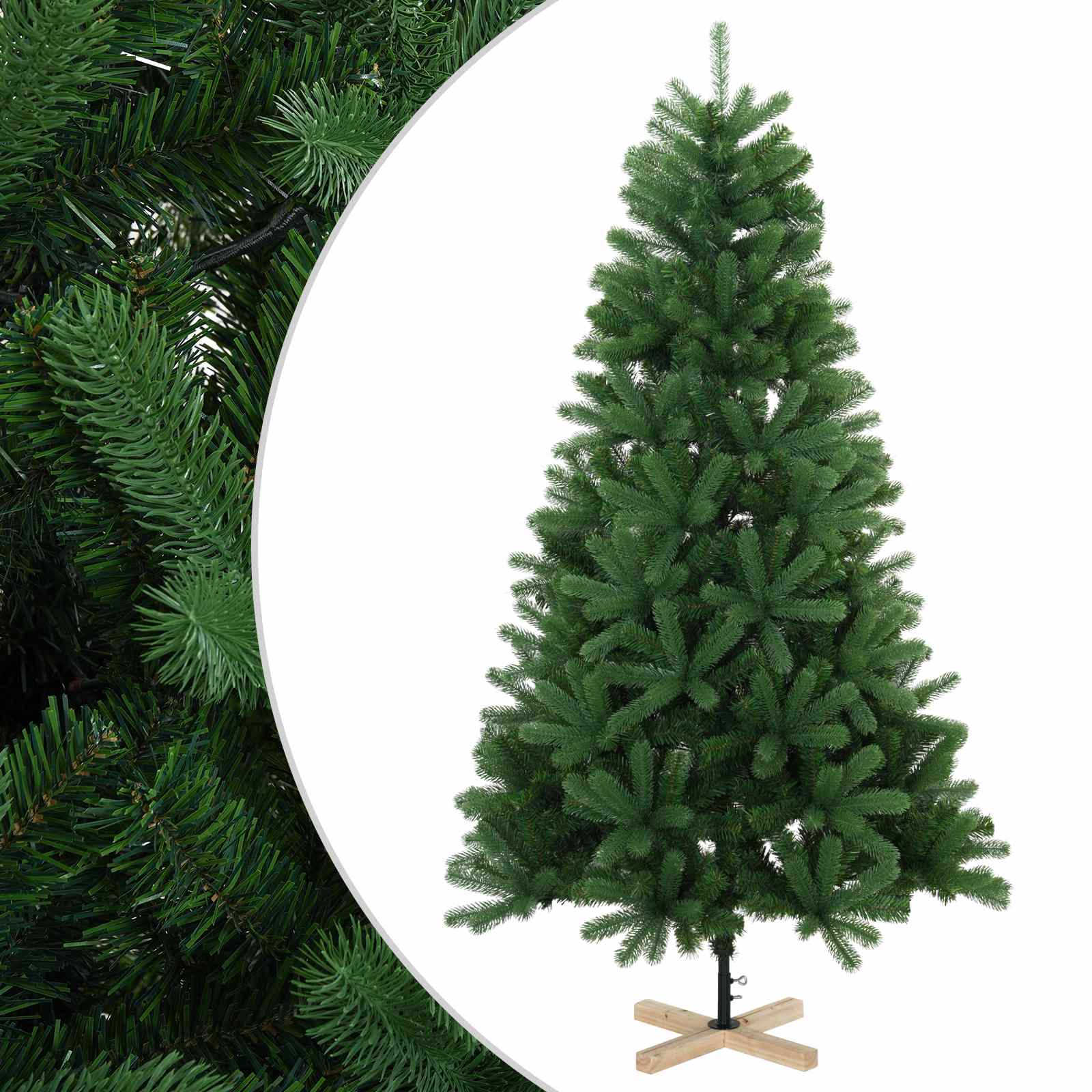 Tehisjõulupuu 240 cm PVC ja männipuit Roheline