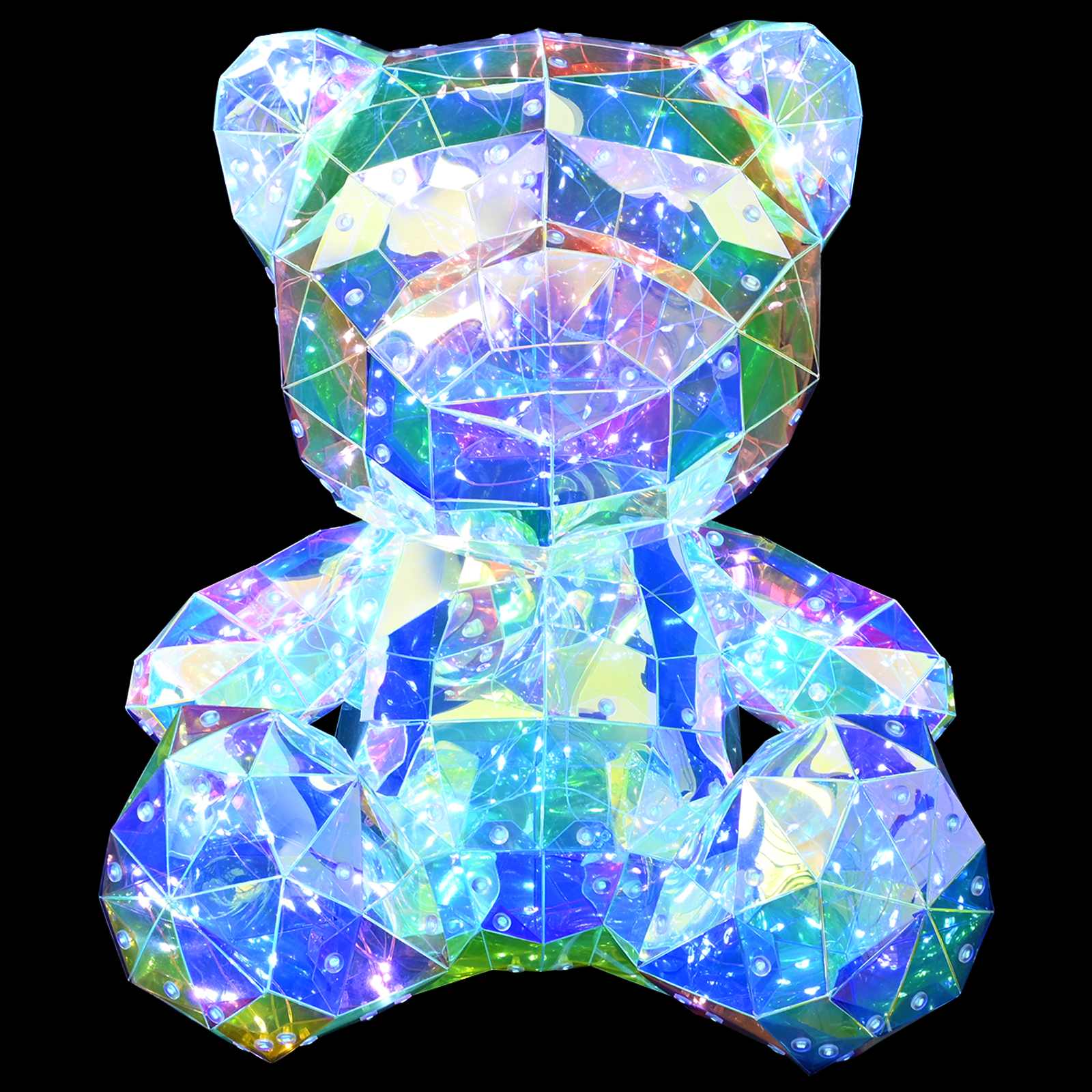 Prismaatiline sillerdav LED-karu Mitmevärviline 32 x 28 x 38 cm