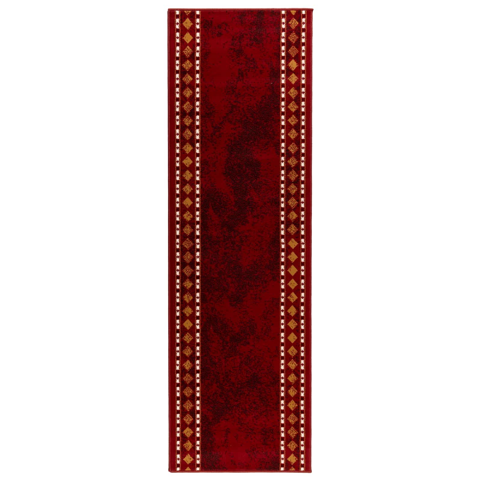 Jooksurug FLORNES Kootud Punane Teemandid 80 x 200 cm PP 7 mm