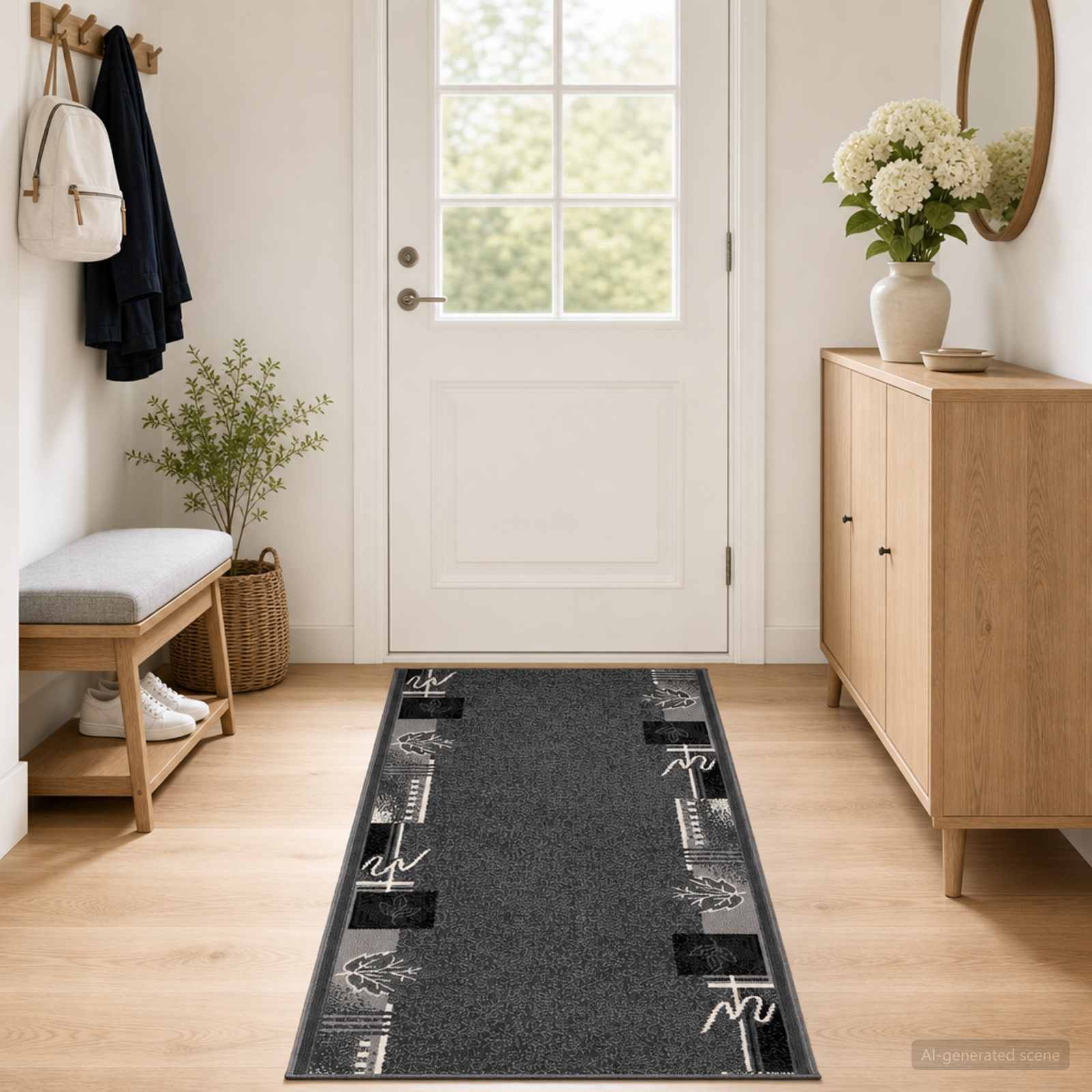 Jooksurug FLORNES Kootud Hall Lehed 80 x 200 cm PP 7 mm