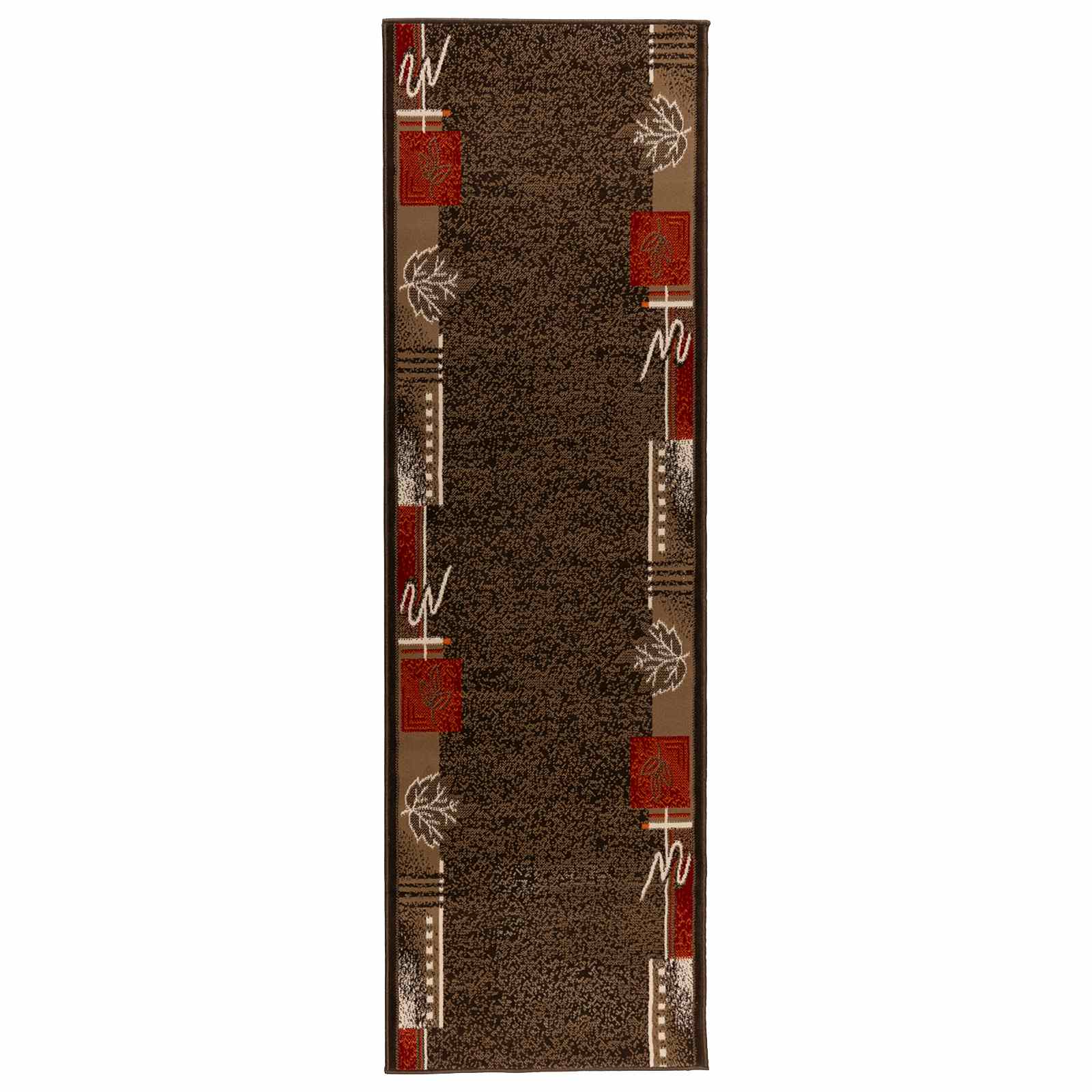 Jooksurug FLORNES Kootud Pruun Lehed 80 x 200 cm PP 7 mm