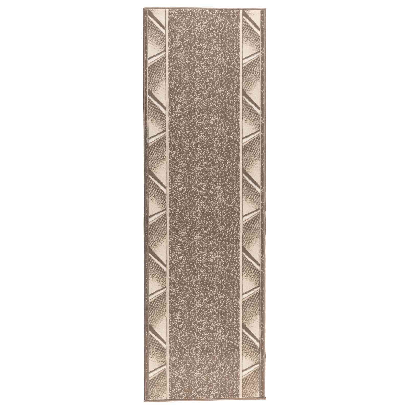 Jooksurug FLORNES Kootud Pruunikashall Siksak 67 x 400 cm PP
