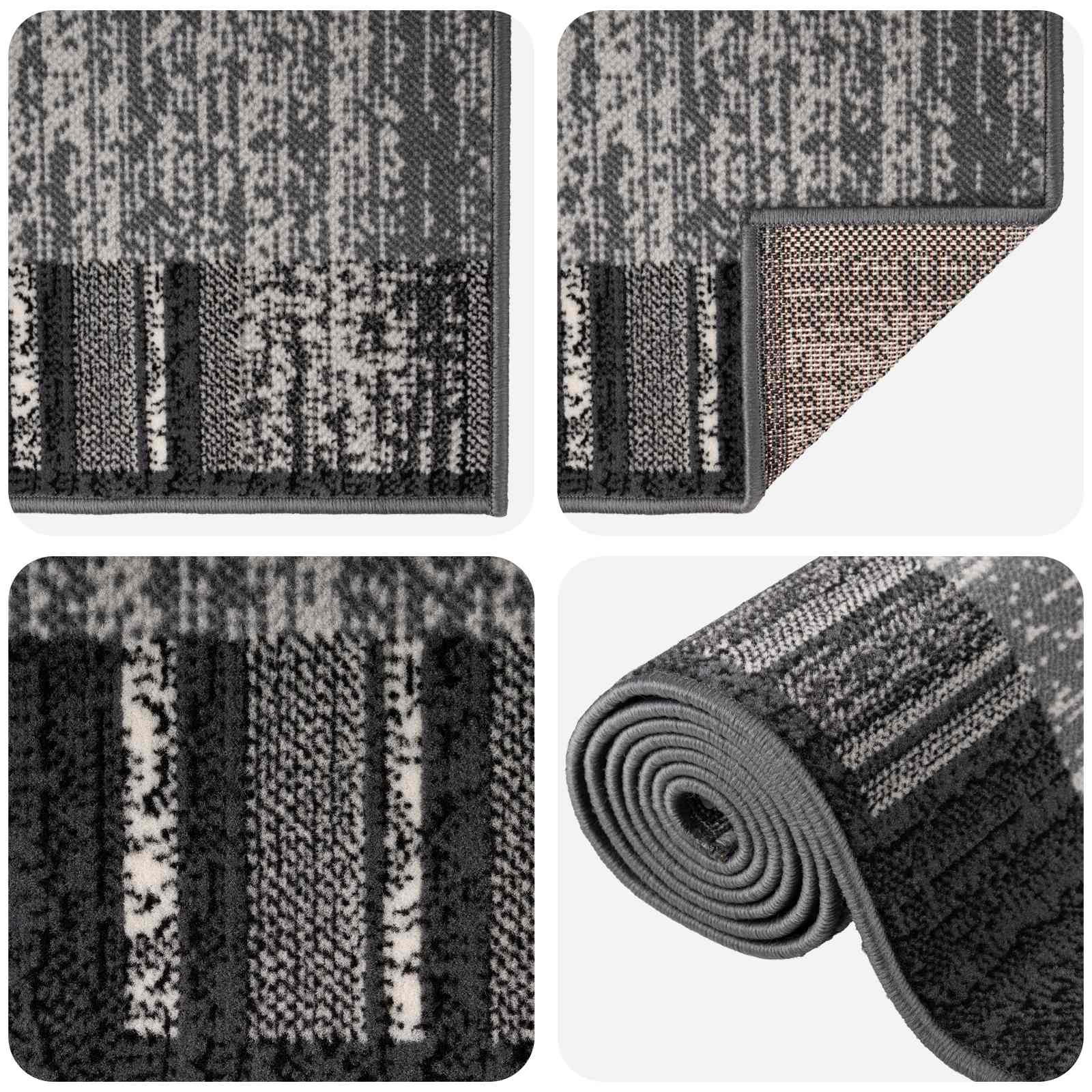 Jooksurug FLORNES Kootud Hall Triibud 67 x 150 cm PP 7 mm