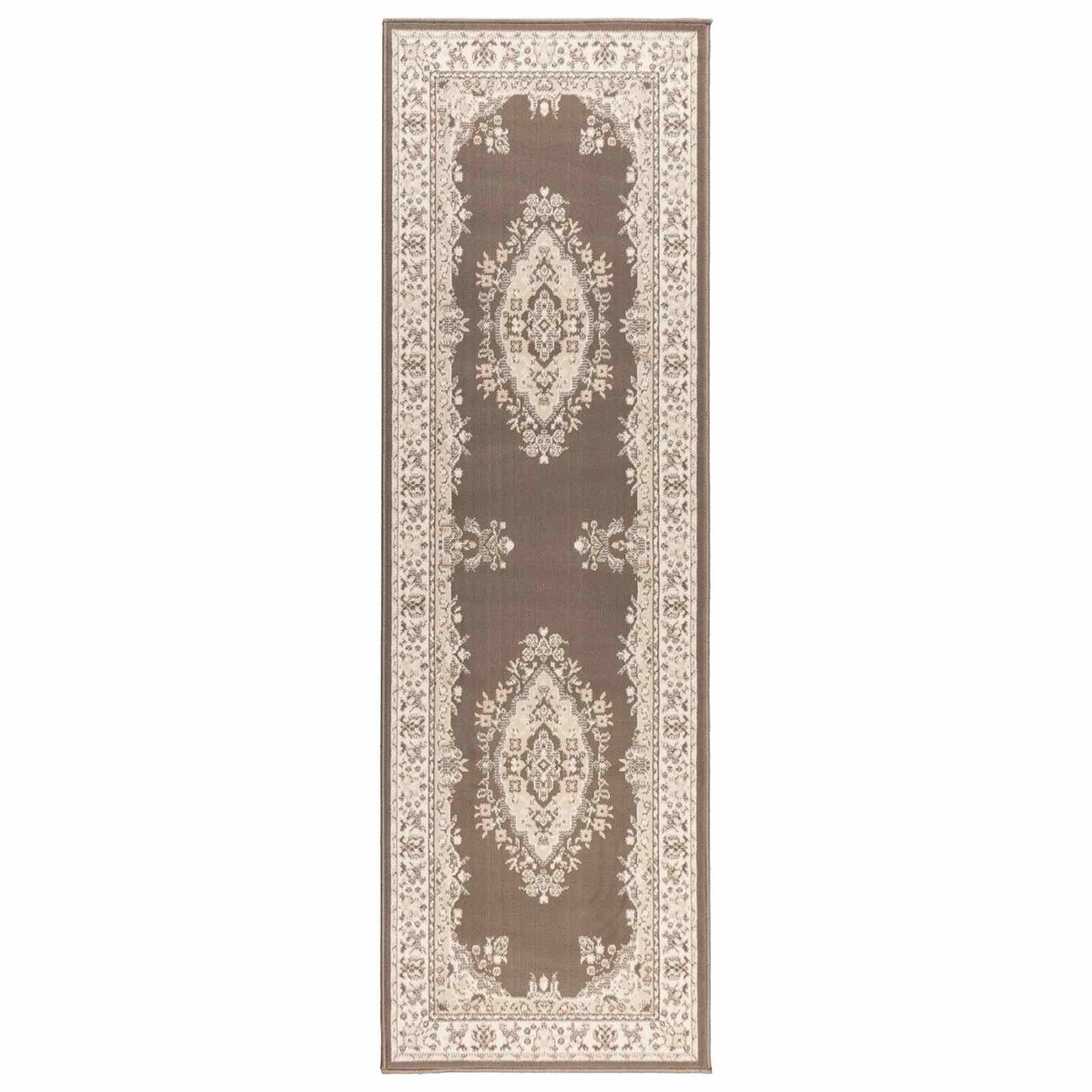 Jooksurug FLORNES Kootud Taupe muster 80 x 150 cm PP 7 mm