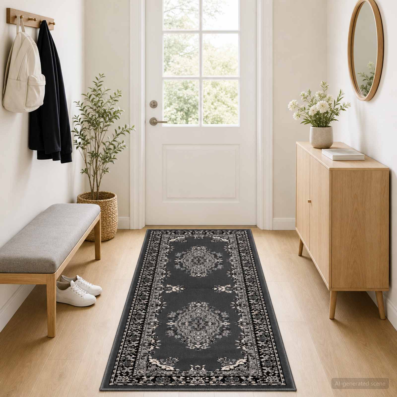 Jooksurug FLORNES Kootud Hall muster 67 x 250 cm PP 7 mm