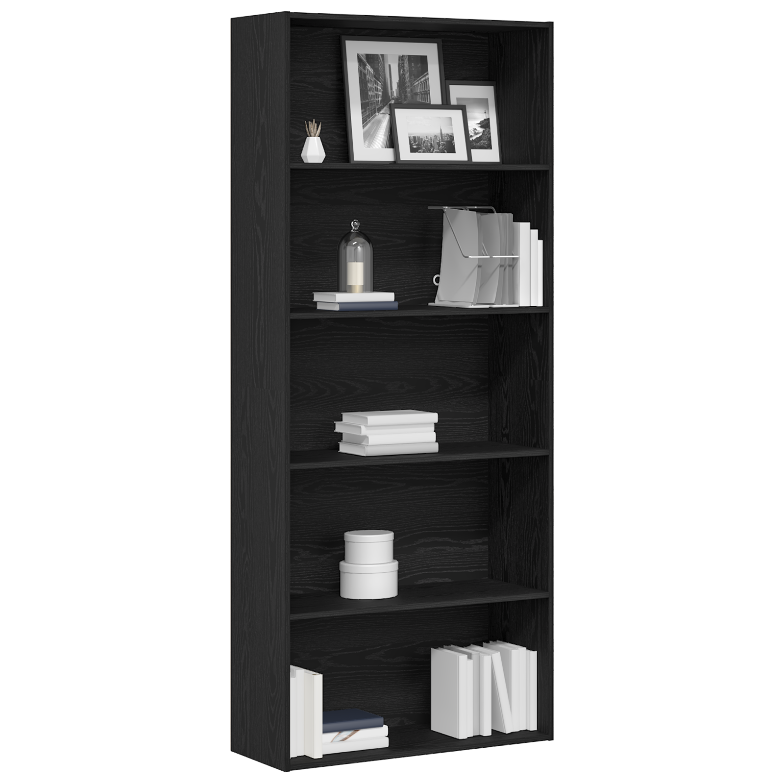 Raamatukapp must tamm 80x30x189 cm töödeldud puit