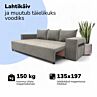 Kahekohaline lahtikäiv diivan lauakese ja tumbadega COMBO