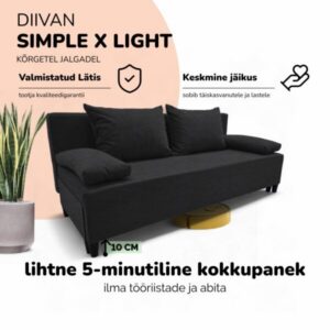 Kahekohaline lahtikäiv diivanvoodi X LIGHT
