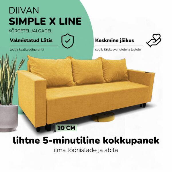 Klassikaline diivanvoodi pesukastiga X LINE