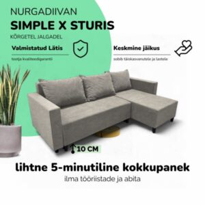 Nurgadiivan lahtikäiva voodiga ja panipaigaga X STURIS
