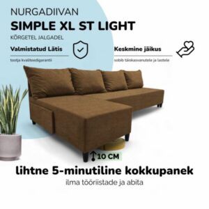 Suur nurgadiivan ilma käetugedeta XL ST LIGHT