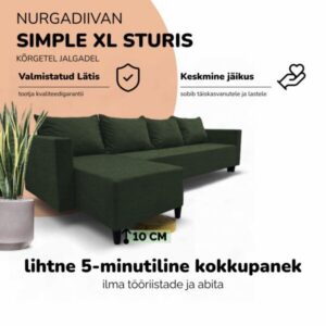 Klassikaline suur nurgadiivan XL STURIS